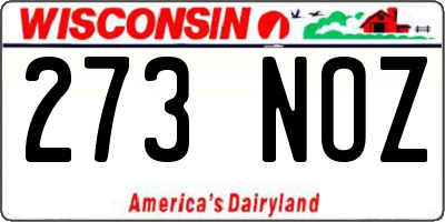 WI license plate 273NOZ
