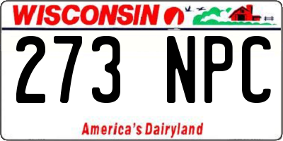 WI license plate 273NPC