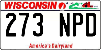 WI license plate 273NPD