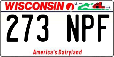 WI license plate 273NPF