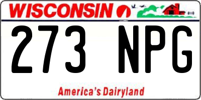 WI license plate 273NPG