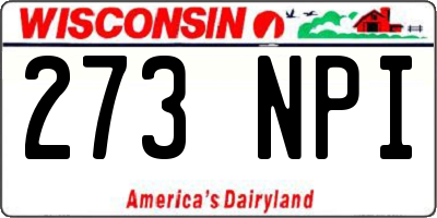 WI license plate 273NPI