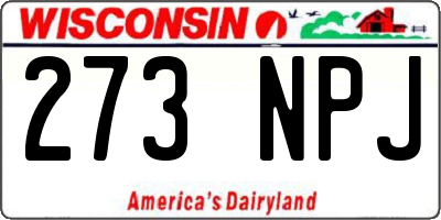 WI license plate 273NPJ
