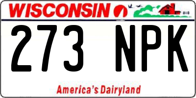 WI license plate 273NPK