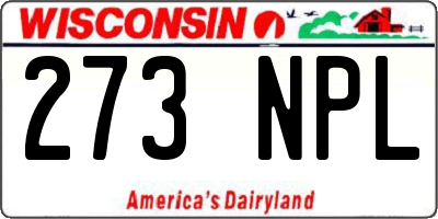 WI license plate 273NPL