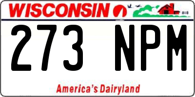 WI license plate 273NPM