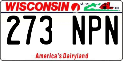 WI license plate 273NPN
