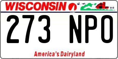 WI license plate 273NPO
