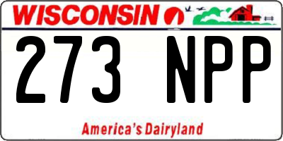 WI license plate 273NPP