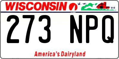 WI license plate 273NPQ