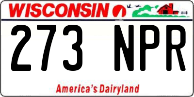 WI license plate 273NPR