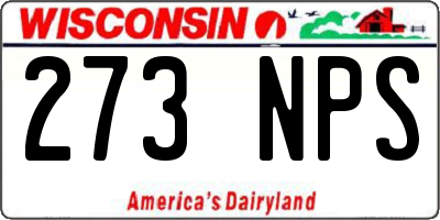 WI license plate 273NPS