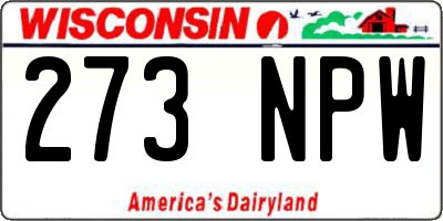 WI license plate 273NPW