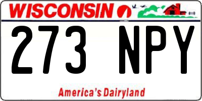 WI license plate 273NPY