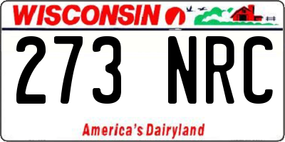 WI license plate 273NRC