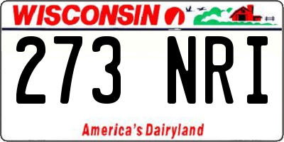 WI license plate 273NRI