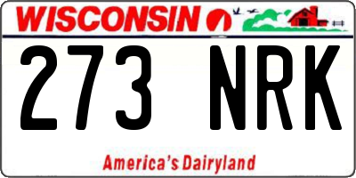 WI license plate 273NRK