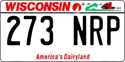 WI license plate 273NRP