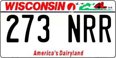 WI license plate 273NRR