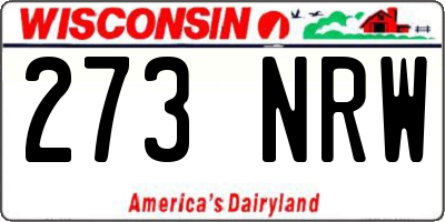 WI license plate 273NRW