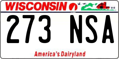 WI license plate 273NSA