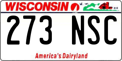WI license plate 273NSC