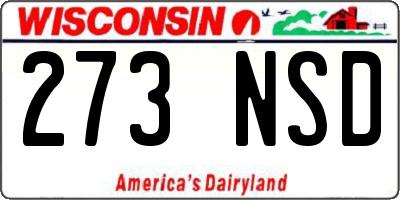 WI license plate 273NSD