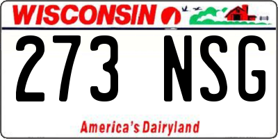 WI license plate 273NSG