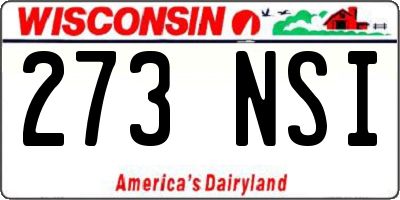 WI license plate 273NSI