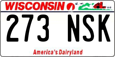 WI license plate 273NSK