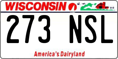 WI license plate 273NSL