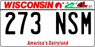 WI license plate 273NSM