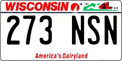 WI license plate 273NSN