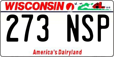 WI license plate 273NSP