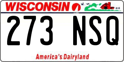WI license plate 273NSQ