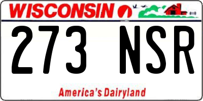 WI license plate 273NSR