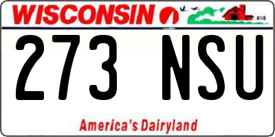 WI license plate 273NSU