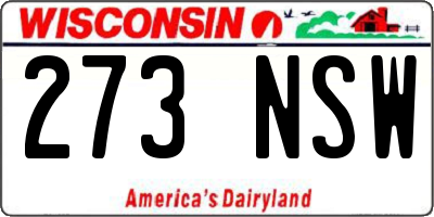 WI license plate 273NSW
