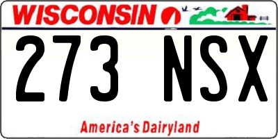 WI license plate 273NSX