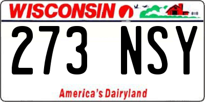 WI license plate 273NSY