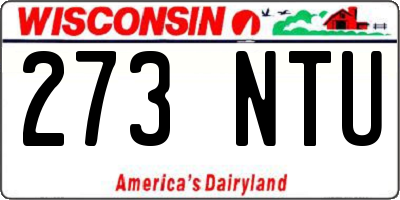 WI license plate 273NTU