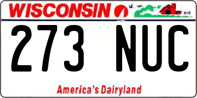 WI license plate 273NUC