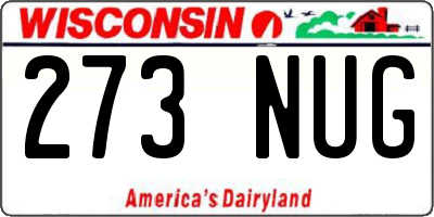 WI license plate 273NUG