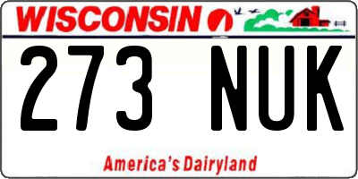 WI license plate 273NUK
