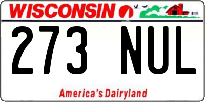 WI license plate 273NUL