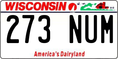 WI license plate 273NUM
