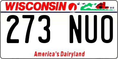 WI license plate 273NUO