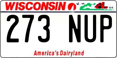 WI license plate 273NUP