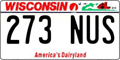 WI license plate 273NUS