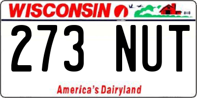 WI license plate 273NUT